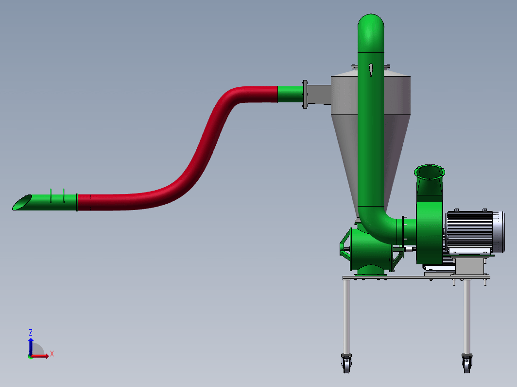 气力吸粮机三维SW2014带参+CAD+说明书