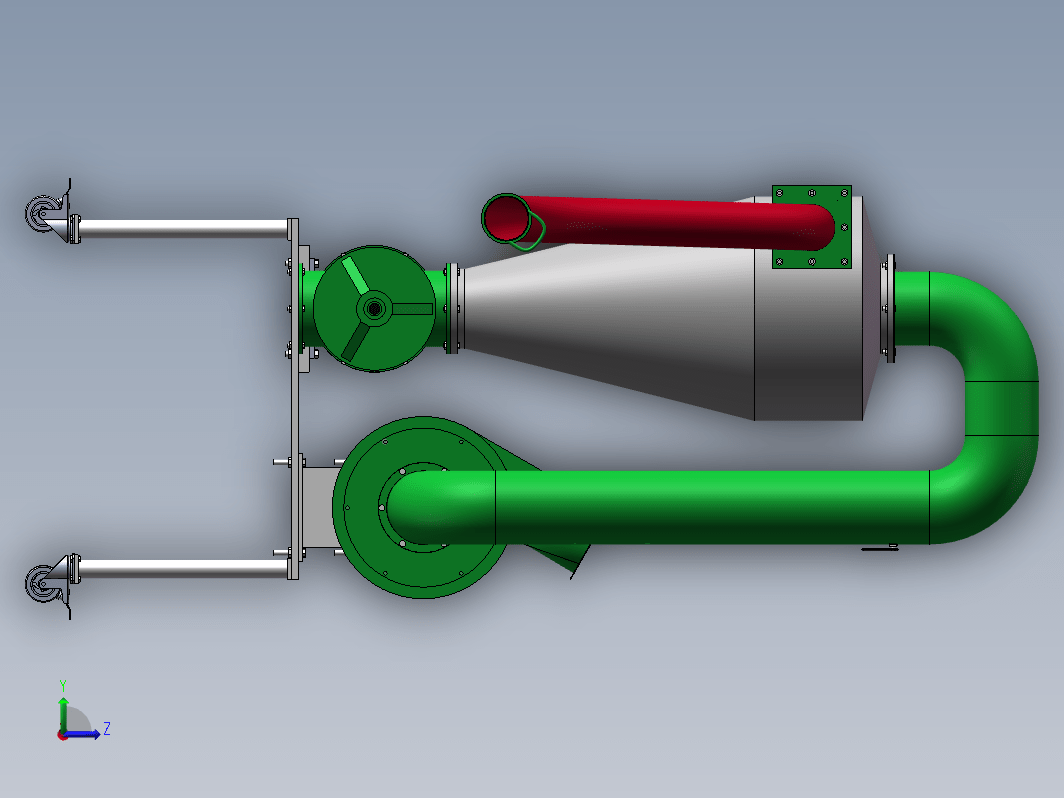 气力吸粮机三维SW2014带参+CAD+说明书