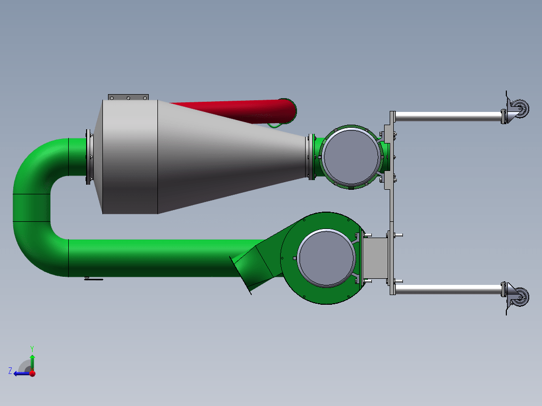 气力吸粮机三维SW2014带参+CAD+说明书