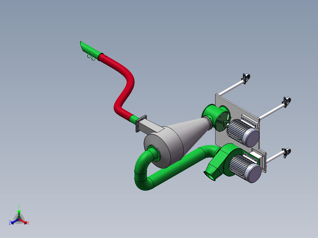 气力吸粮机三维SW2014带参+CAD+说明书