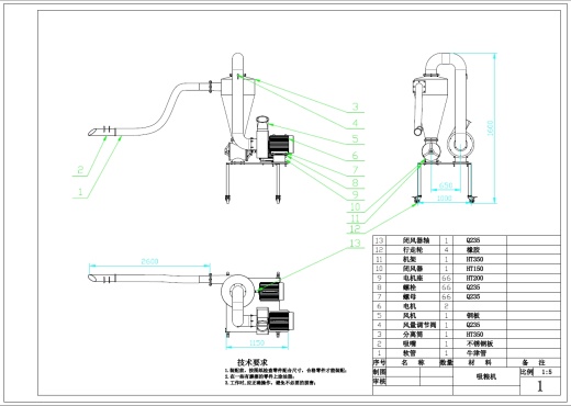 气力吸粮机三维SW2014带参+CAD+说明书缩略图