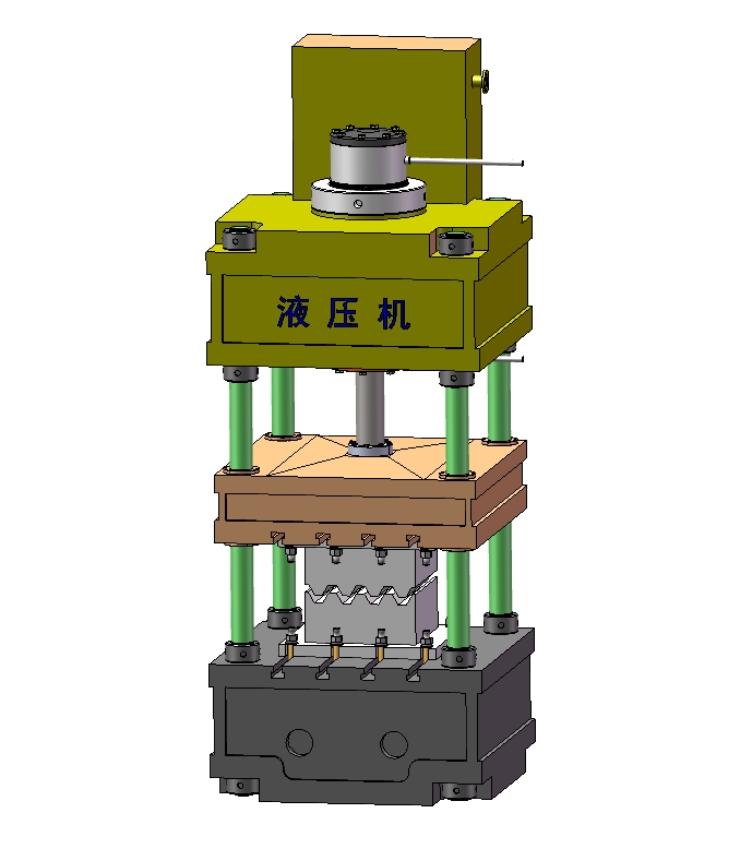 液压机模型三维SW2020带参