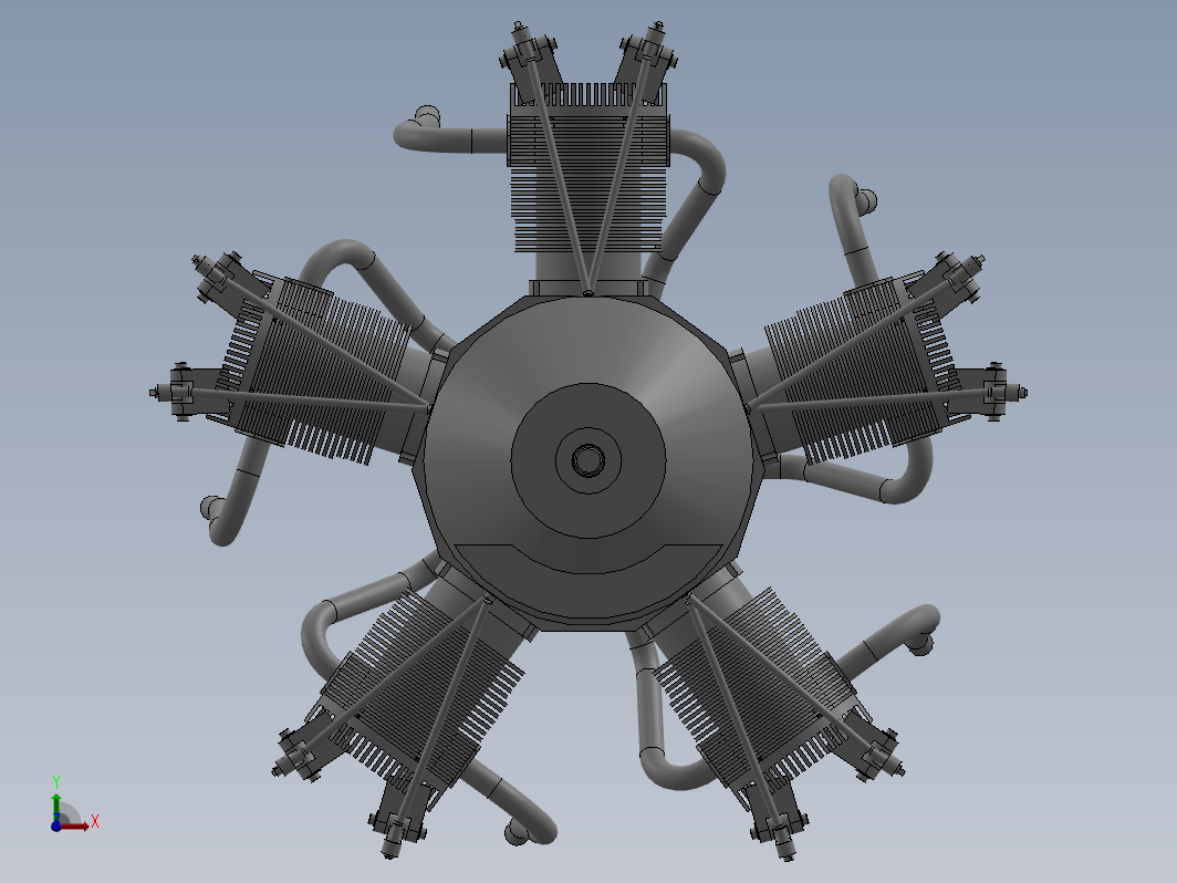 Motor Radial 5 Cilindros 5缸星型发动机