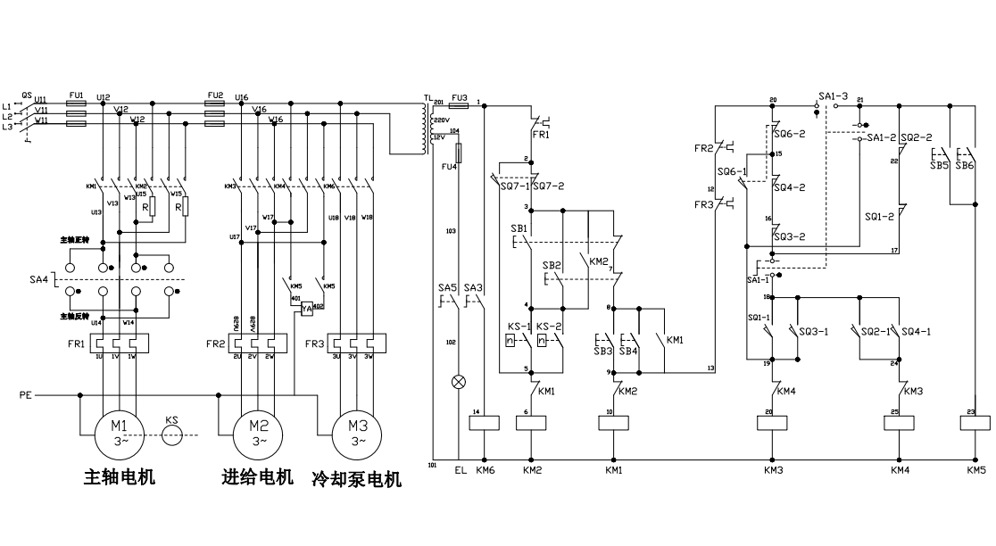 X62W铣床电气原理图