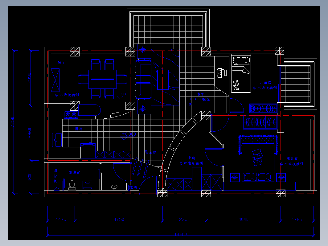 住宅室内设计住宅顶棚布置图