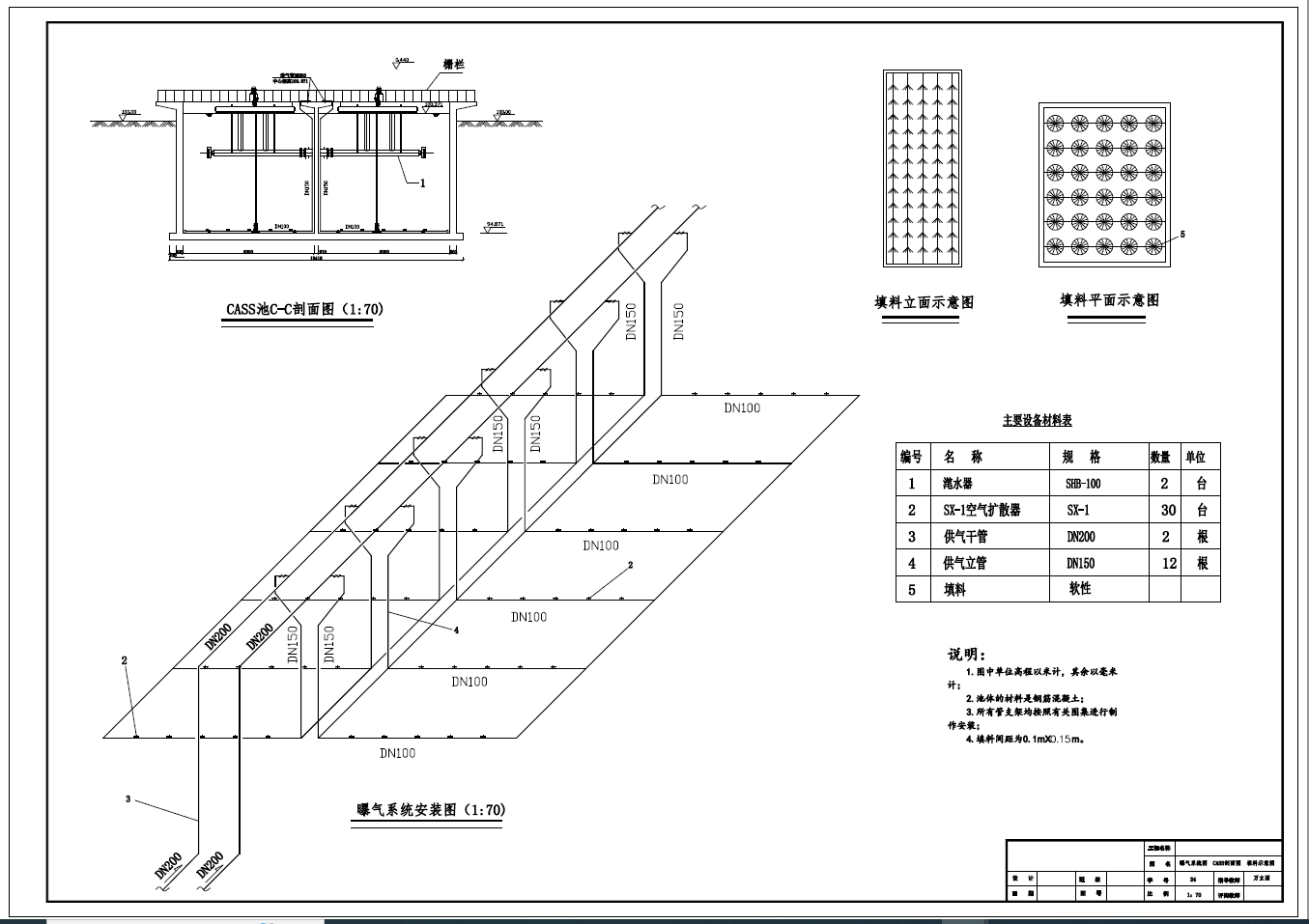 吉林某医院污水处理设计+CAD+说明书