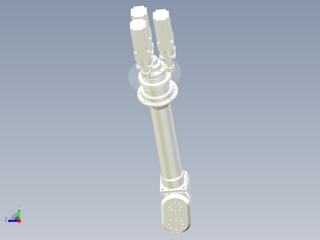 机械臂末端伺服电机与传动结构设计三维Step无参