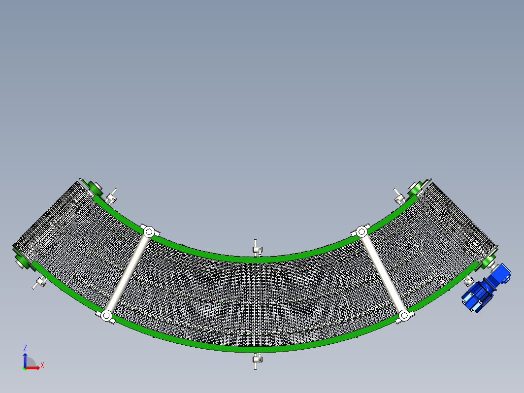 弧形输送机3D图 400mmx1500mmx1500mm