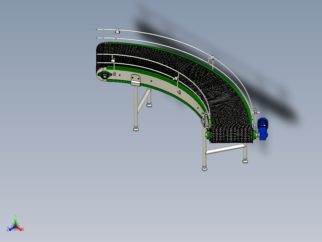 弧形输送机3D图 400mmx1500mmx1500mm