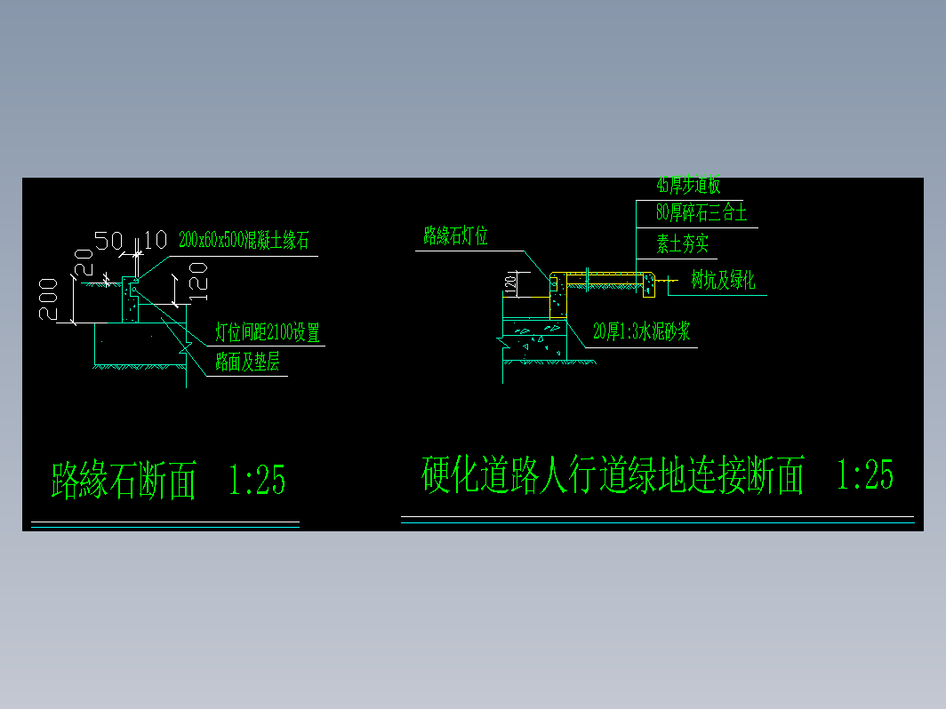 路缘石断面