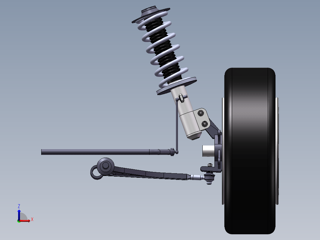麦弗逊悬挂装配图三维SW2016带参