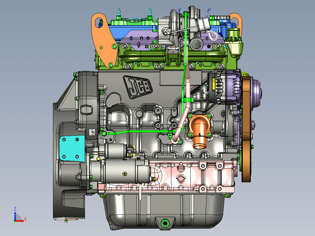 详细的JCB444TCA 93kW发动机