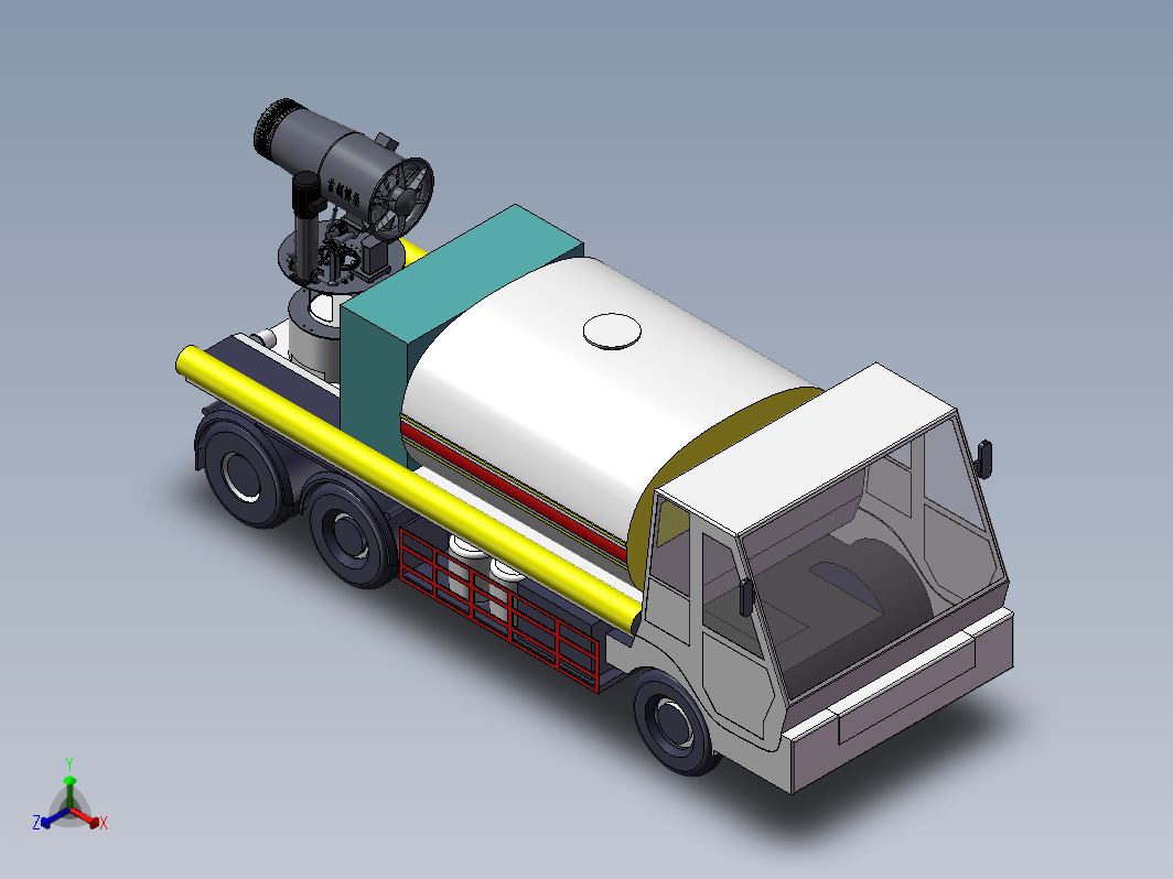 车载可移动式雾炮除霾机优化设计含三维SW+CAD+说明书