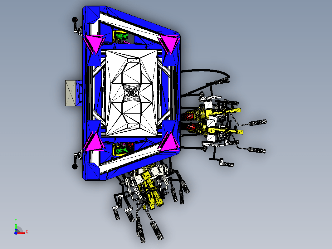 后梁总成焊接夹具机械模型