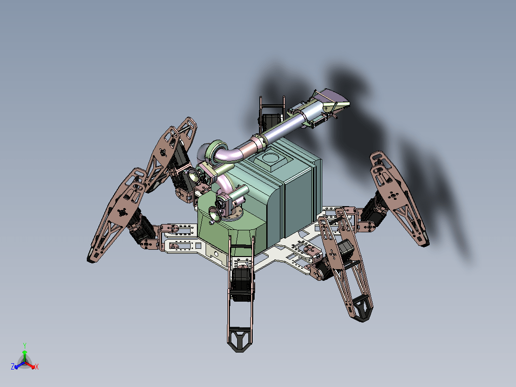 六足蜘蛛仿生机器人solidworks设计图机械设计素材