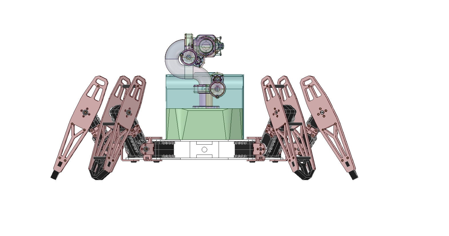 六足蜘蛛仿生机器人solidworks设计图机械设计素材