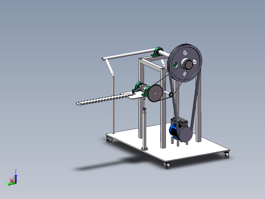 城市绿篱修剪机三维模型三维SW2016带参+CAD+说明书