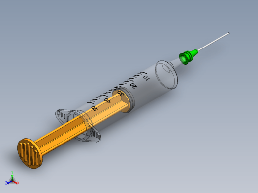 医用注射器三维