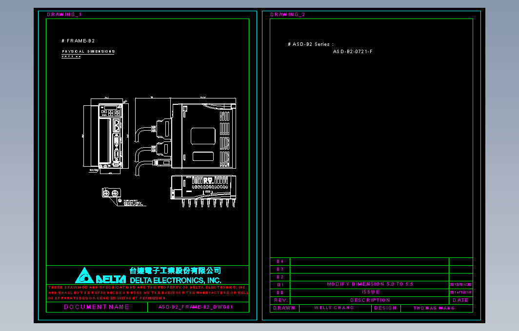 伺服电机ASD-B2-0721-F图纸