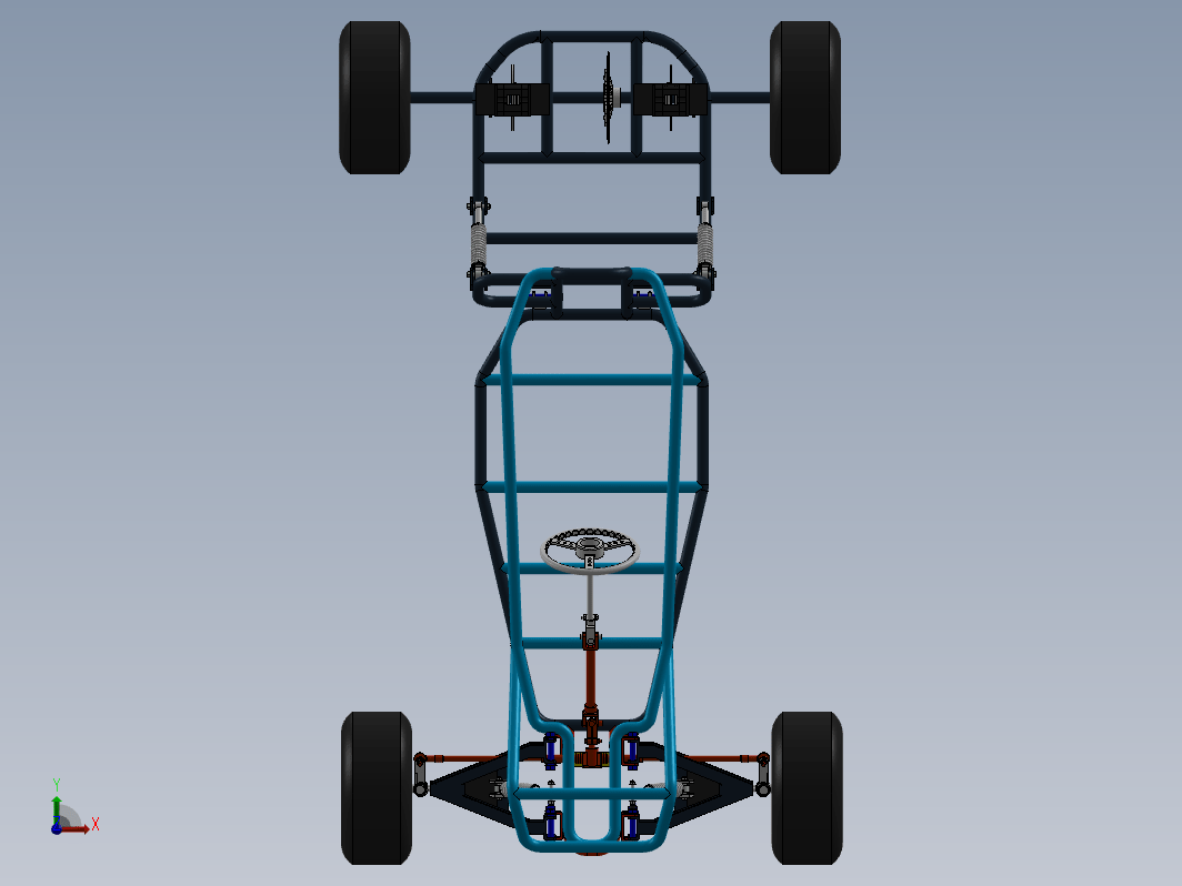 卡丁车结构底盘3D图gokartsldprt