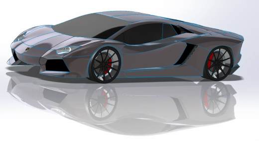 兰博基尼Aventador外壳造型