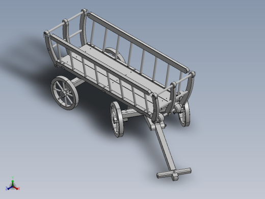 木制马车玩具模型3D图 多种格式缩略图
