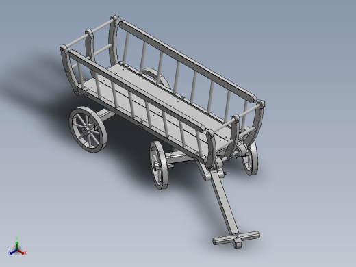 木制马车玩具模型3D图 多种格式缩略图