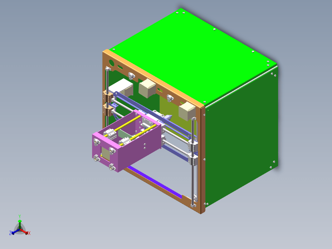 成型彩色3D打印机设计三维SW2016无参+CAD+说明书