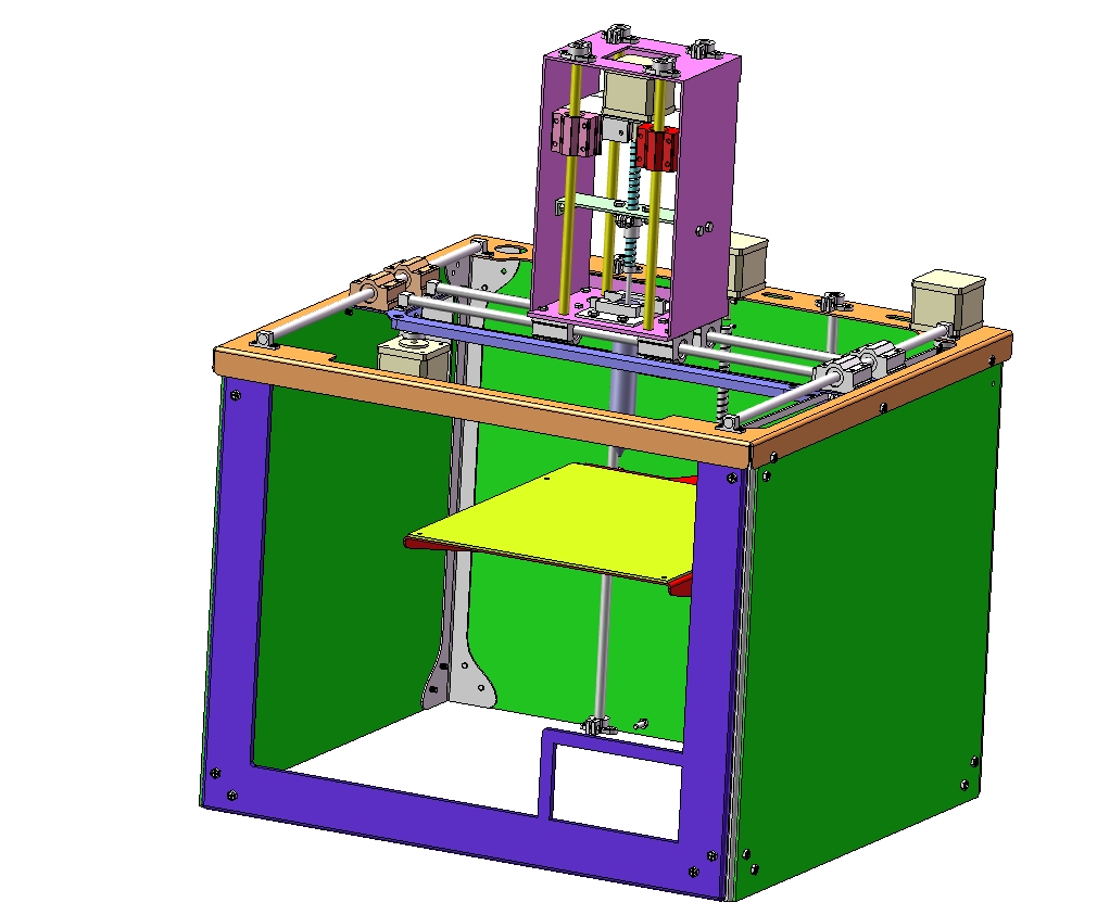 成型彩色3D打印机设计三维SW2016无参+CAD+说明书