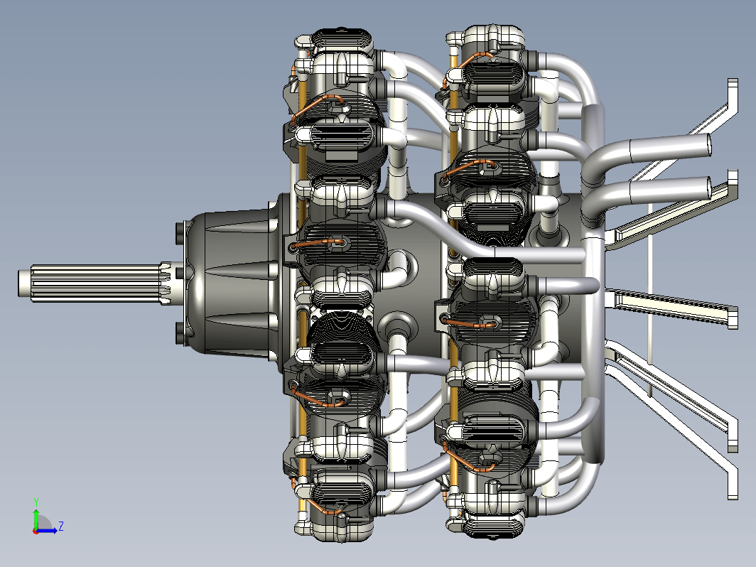 双星型18缸飞机引擎