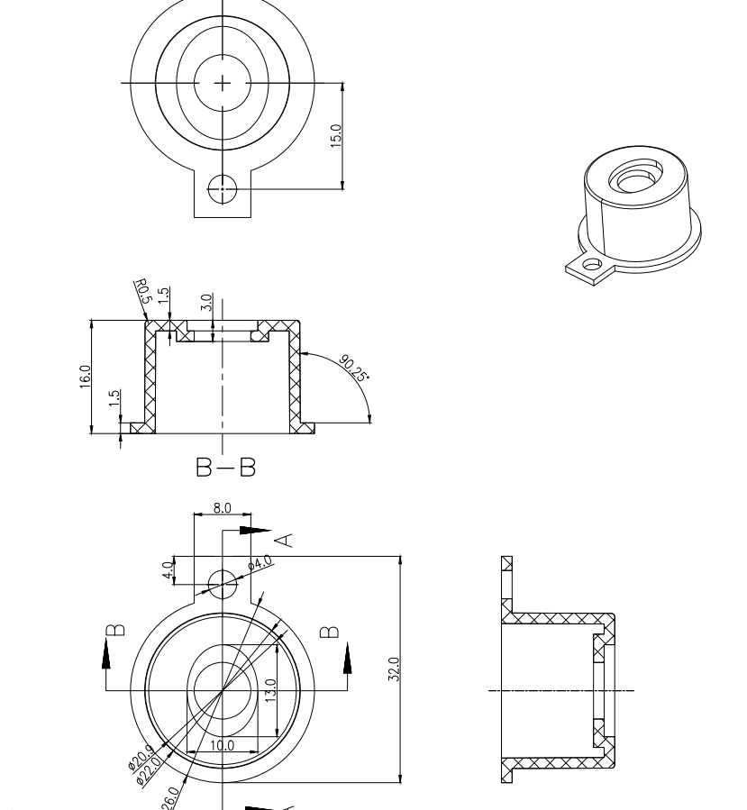 异形透盖注塑模具设计图纸-一模两腔三维UG11.0无参+CAD+说明