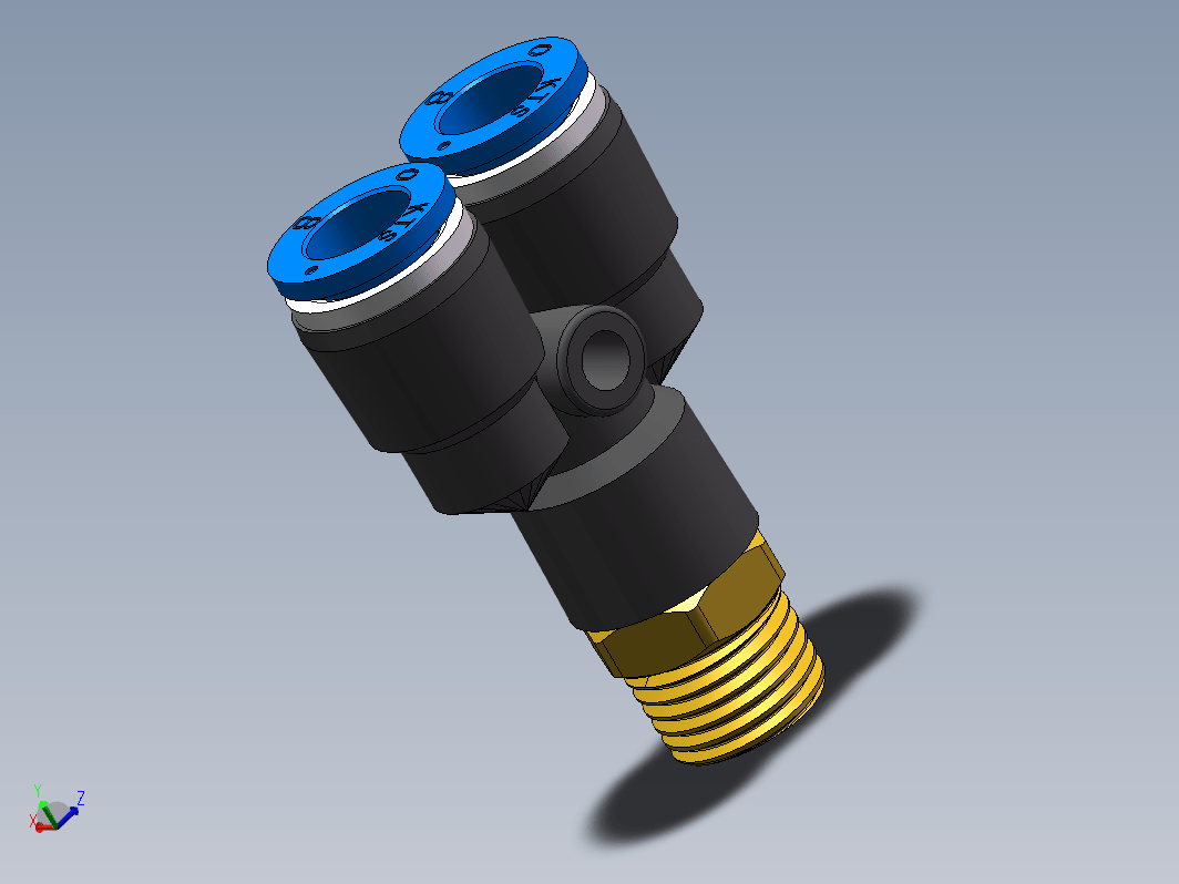 PX8-02螺纹Y型三通快速接头