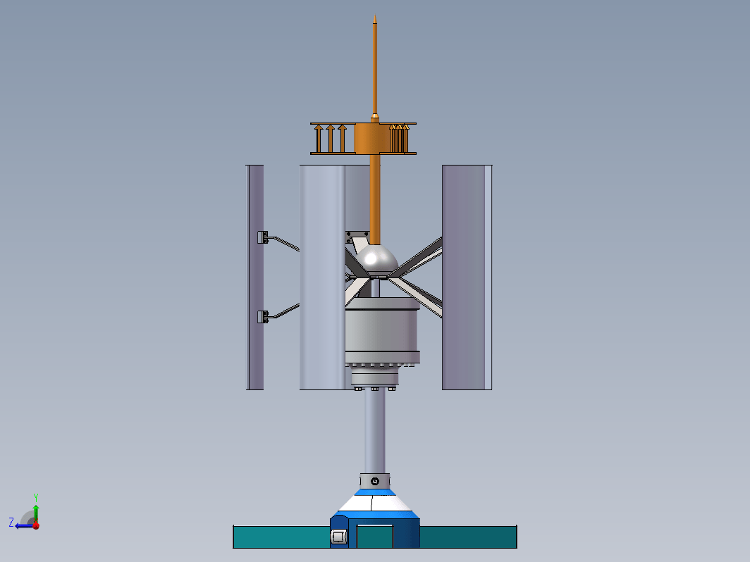 垂直式风力发电机3D