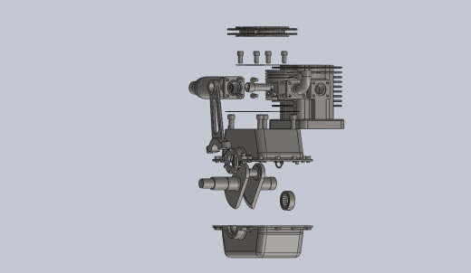 单缸发动机演示模型 1 cylinder engine缩略图