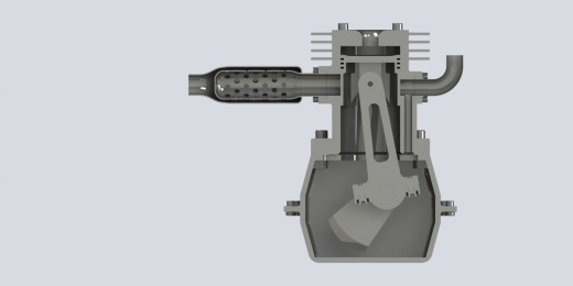 单缸发动机演示模型 1 cylinder engine缩略图