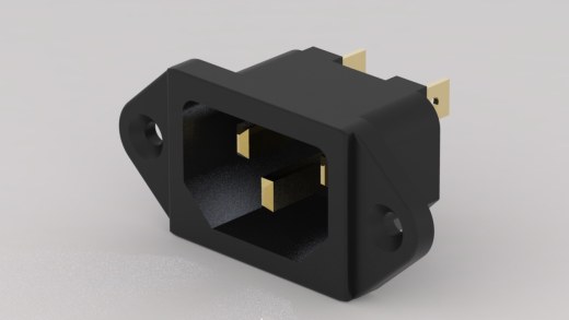 IEC C14 交流电源连接器 - 面板安装交流电插头连接器