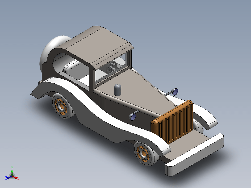 3D 打印的老式汽车老爷车