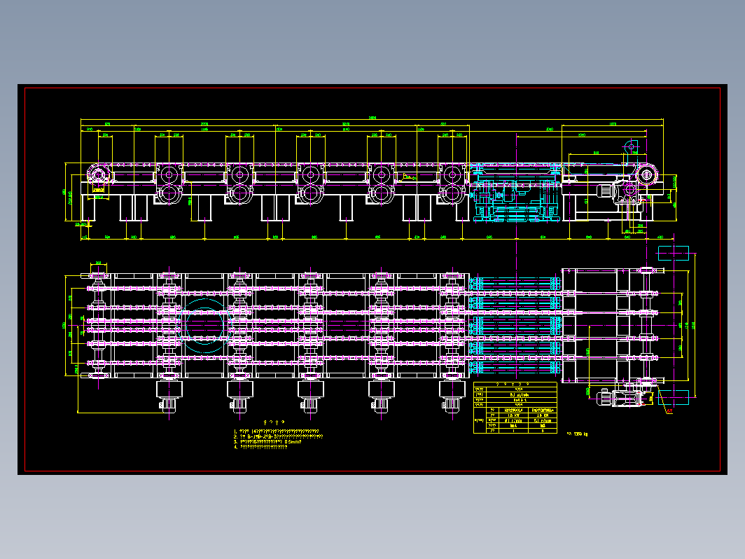 6x4.3t电极烧罐链式输送机总图