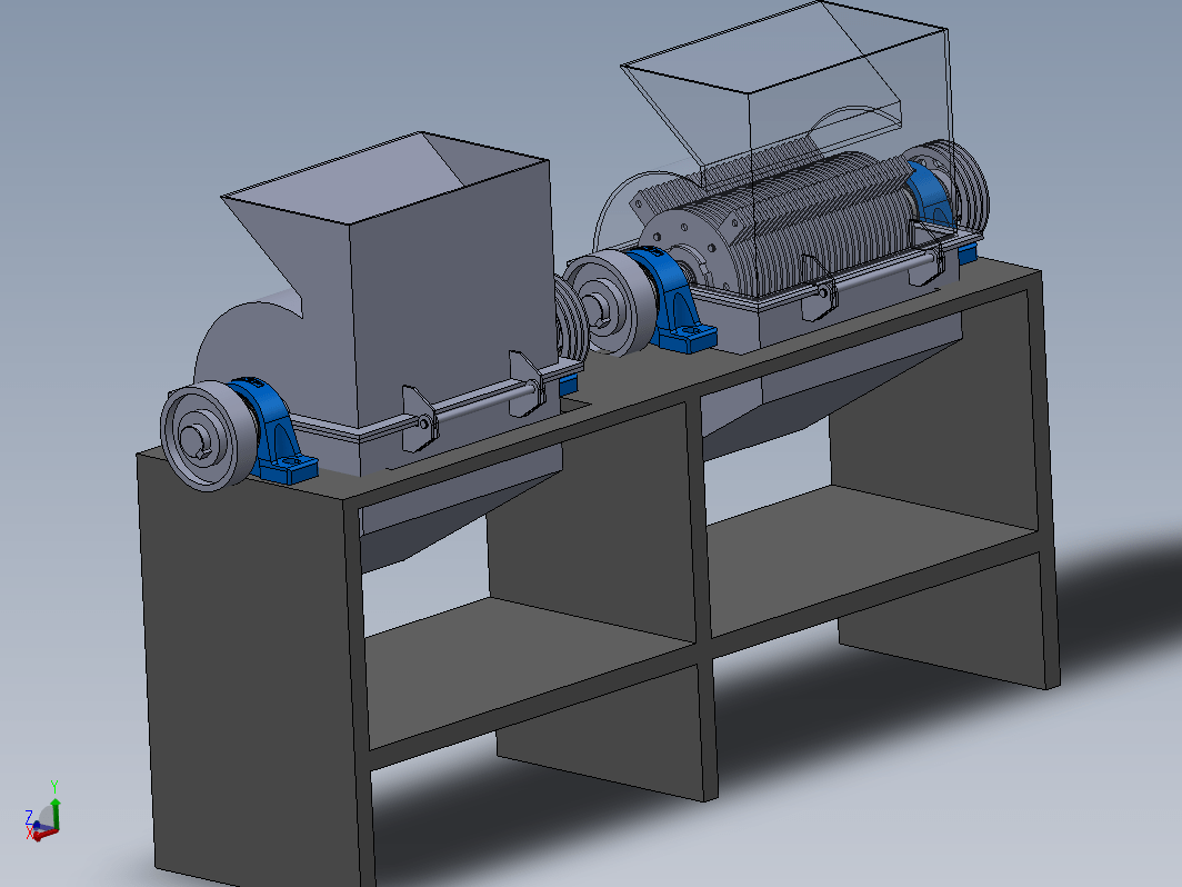 小型锤式粉碎机三维模型设计