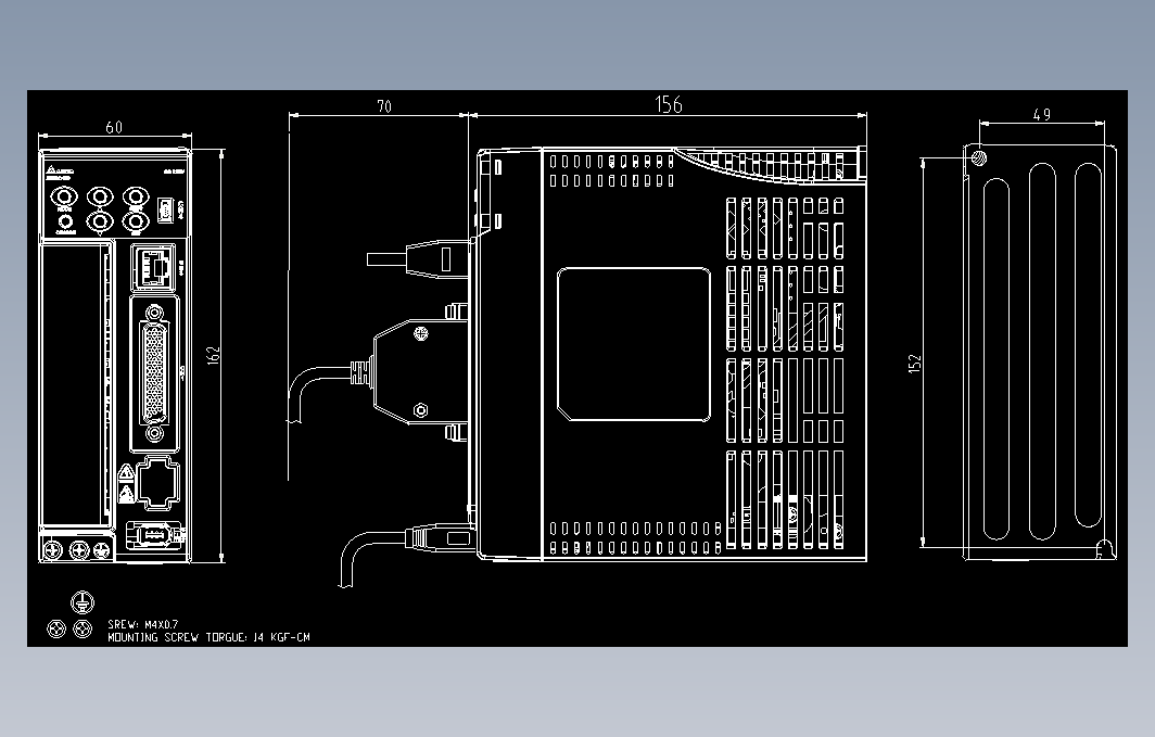 伺服电机ASD-B3-0121- L图纸