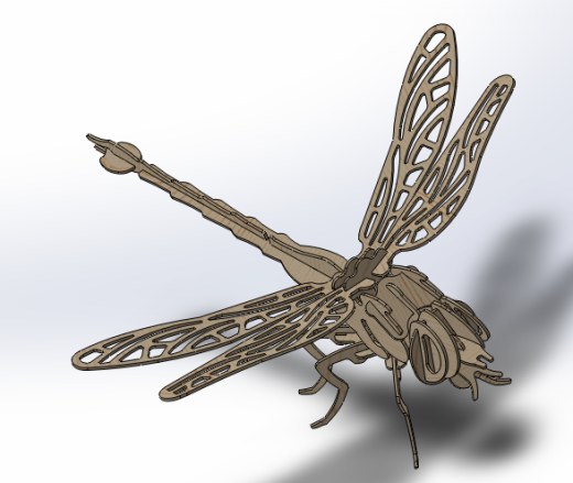 蜻蜓激光切割立体拼图图纸 cad格式 solidworks格式缩略图