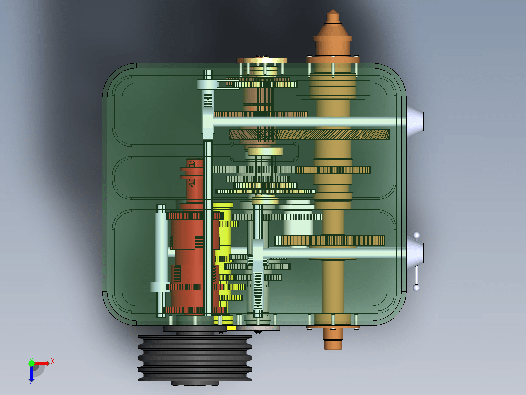 CA6140车床主轴箱变速器三维设计及仿真三维SW2016带参+CAD+说明书