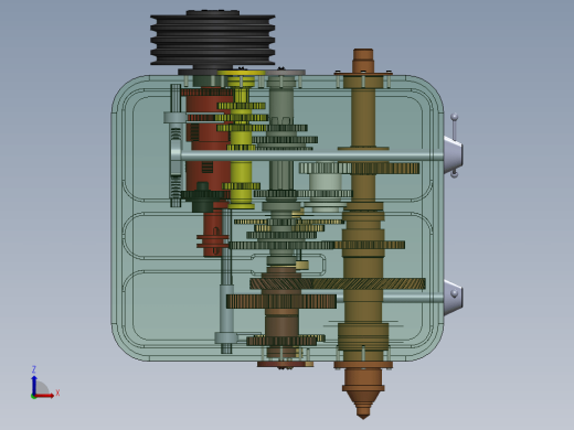 CA6140车床主轴箱变速器三维设计及仿真三维SW2016带参+CAD+说明书缩略图