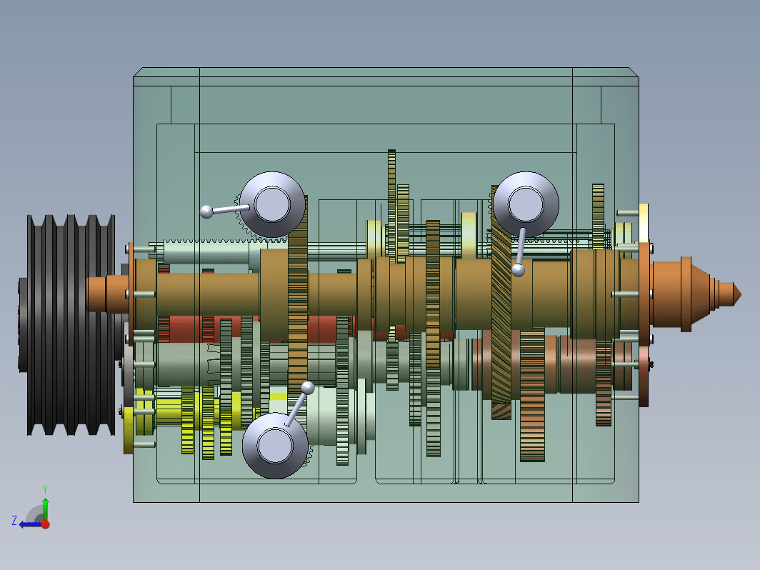 CA6140车床主轴箱变速器三维设计及仿真三维SW2016带参+CAD+说明书