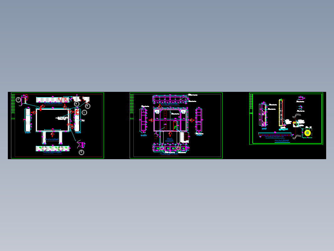 某地室外LED显示屏钢结构施工CAD图纸