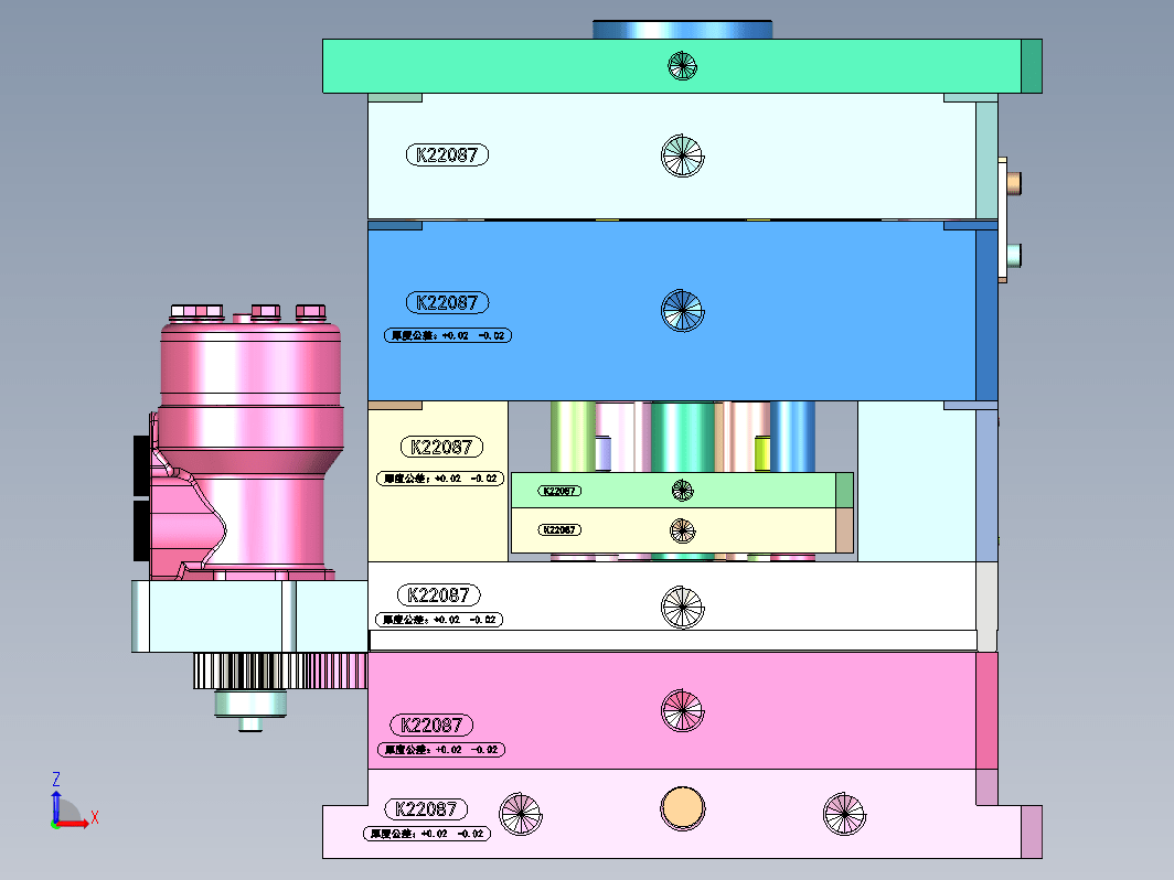 螺纹注塑模具，螺纹旋钮盖（绞牙+顶针板顶出）