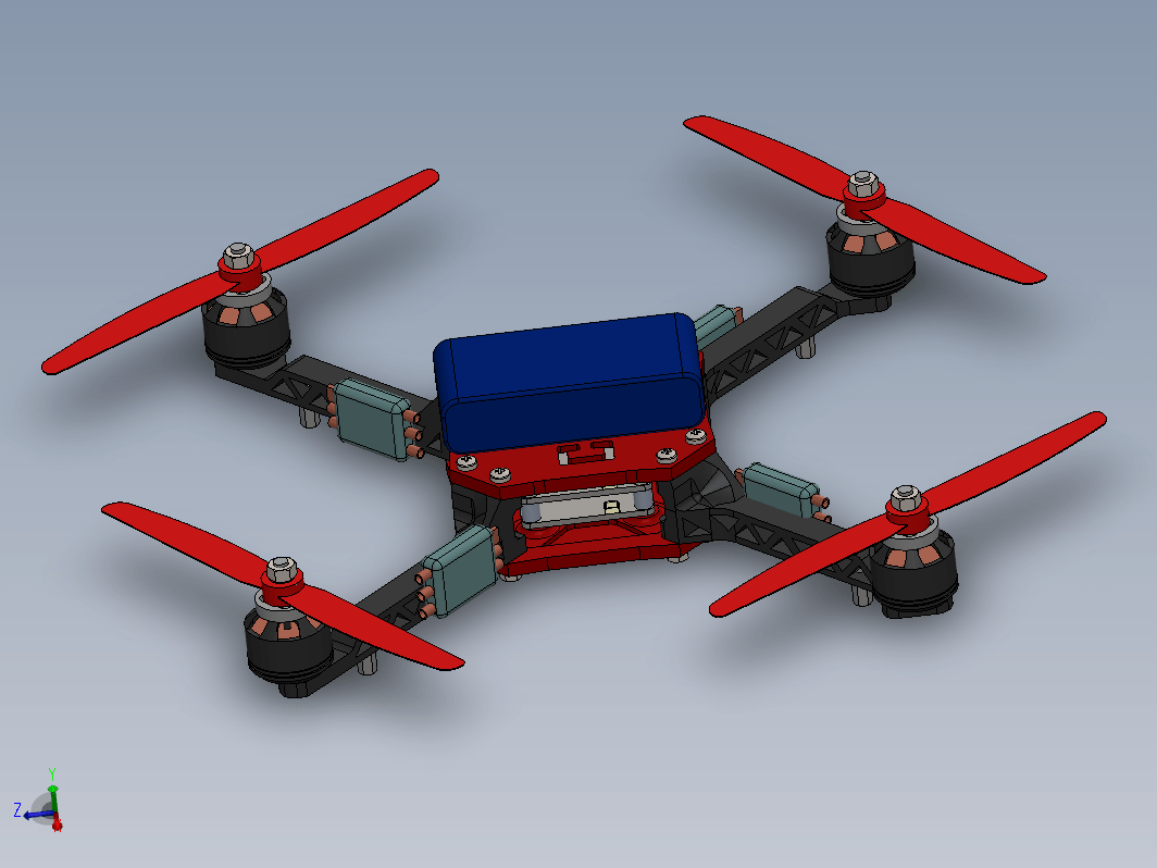 quadcopter-231四轴飞行器3D图纸 Solidworks设计 附工程图