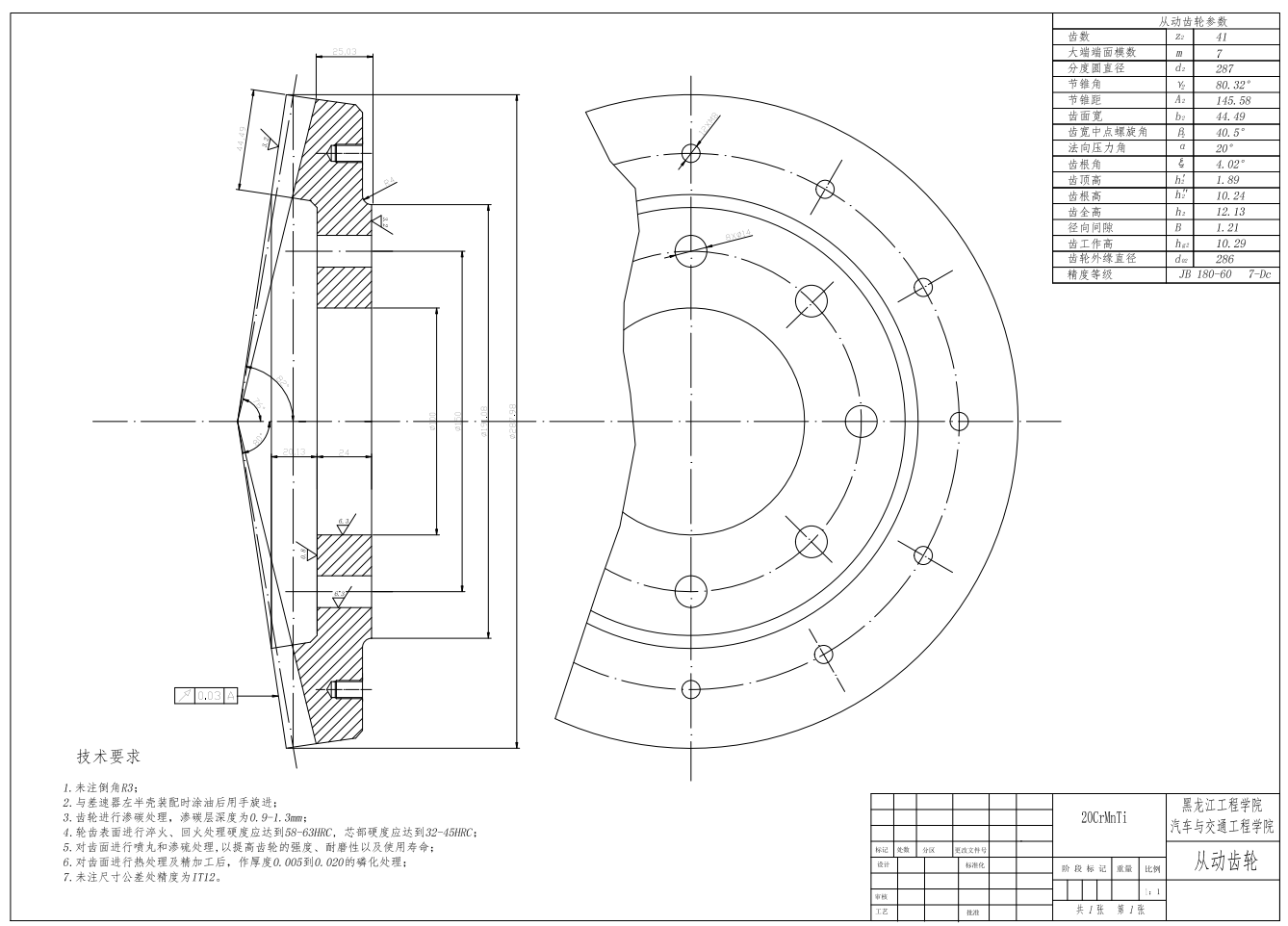 东风凯普特主减速器设计CAD+说明