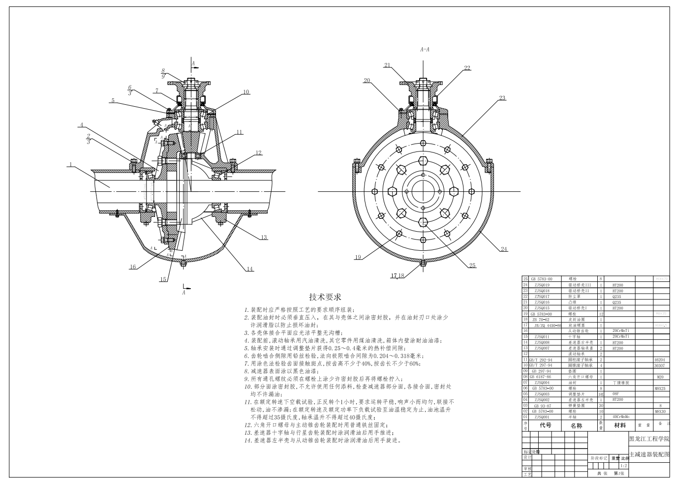 东风凯普特主减速器设计CAD+说明