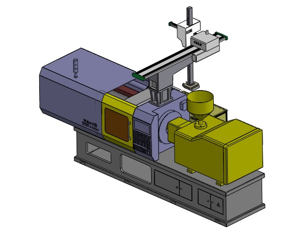H250 注塑机带成型机械手3D图纸